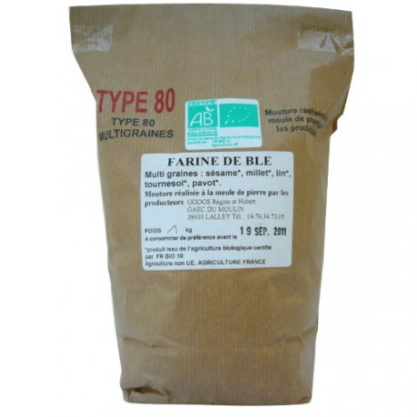 Farine de blé T80 multigraines (1kg)