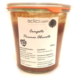 Compote sans sucre Pomme / Abricot (450g)