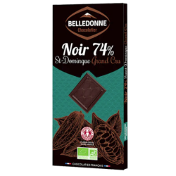 Chocolat bio 74% fourré crème café Belledonne (100g)